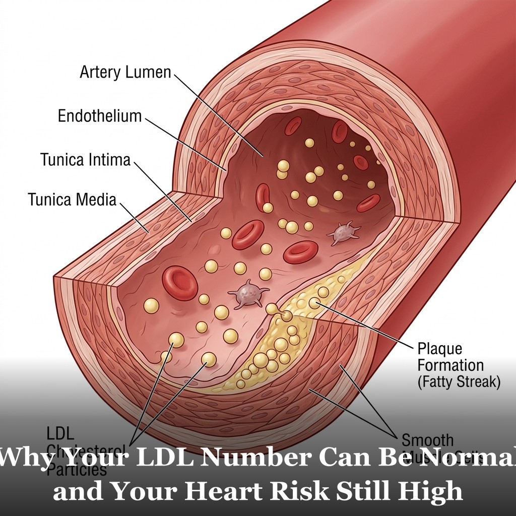 LDL cholesterol particles illustration