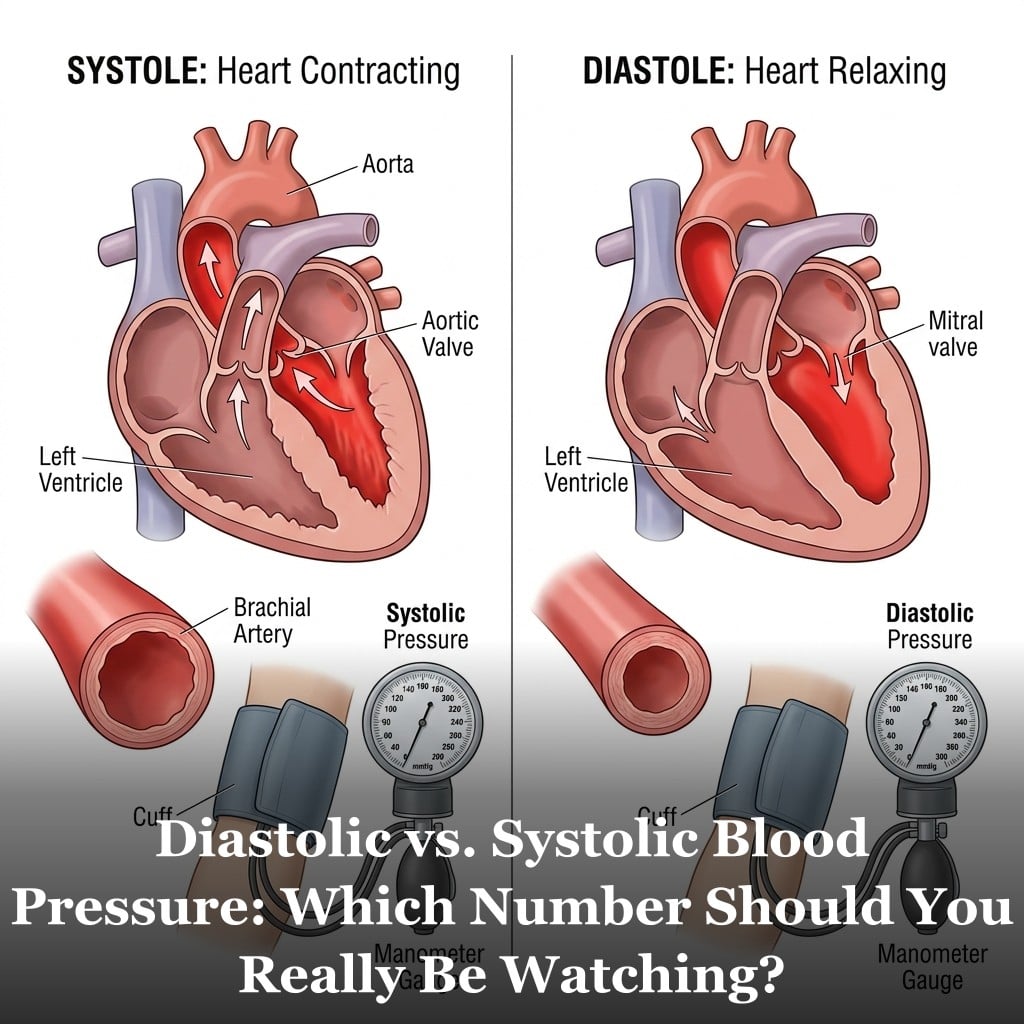 Systolic and diastolic blood pressure reading